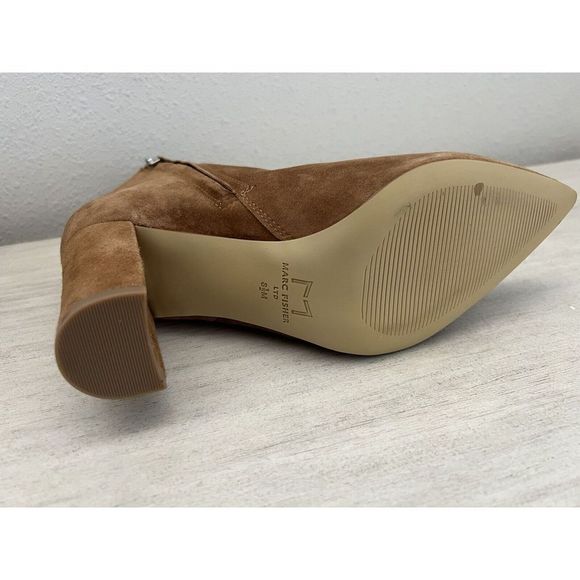 Marc Fisher Ltd. Womens Sz 8.5 Ulani Suede Zip Ankle Bootie Natural $189 - Picture 6 of 9